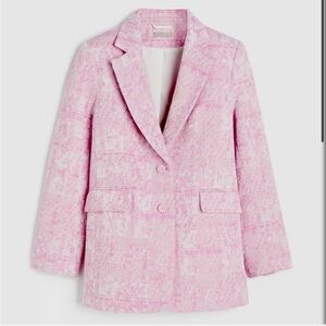H&M Pink Patterned Tailored Blazer